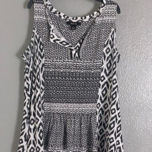 style & co women tank top black white small